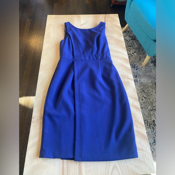 Adrianna Papell Navy Blue Day Dress. Sleeveless. Quality made and well lined. - Picture 2 of 8